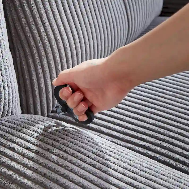 Cord-Sessel mit Dreh- und Gleitfunktion, Fußstütze und 360°-Drehung