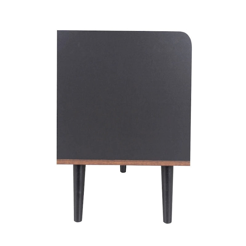Meuble TV moderne du milieu du siècle de 63" avec portes coulissantes et tiroirs