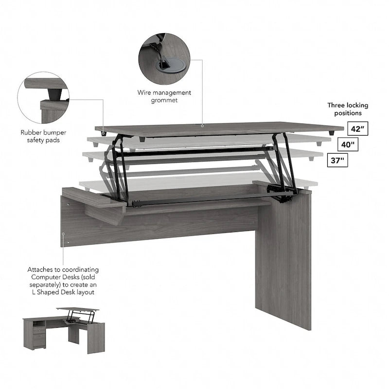 Raccordo per scrivania sit-stand a 3 posizioni