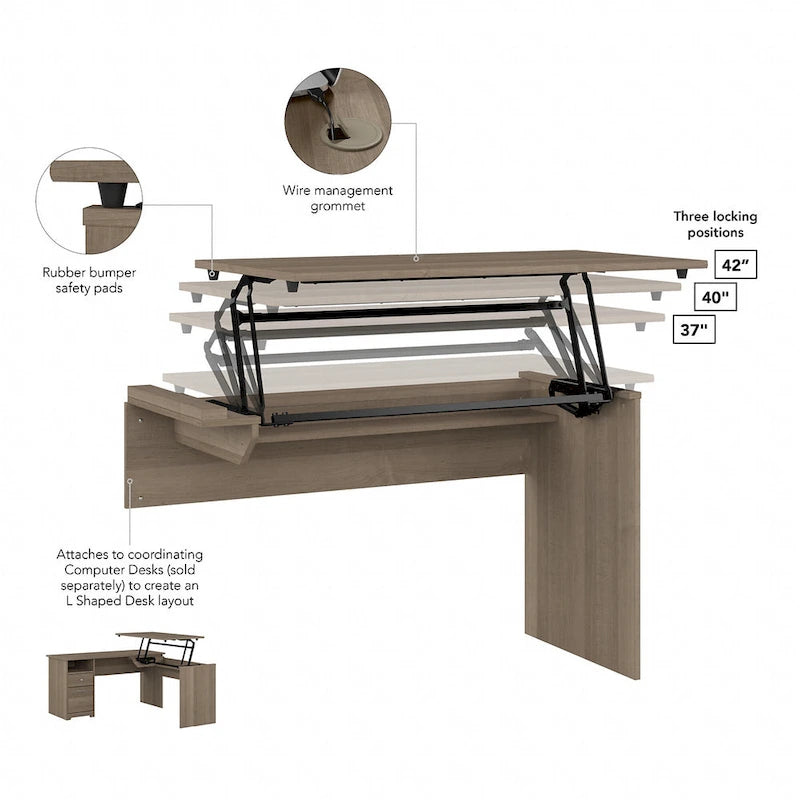 Raccordo per scrivania sit-stand a 3 posizioni