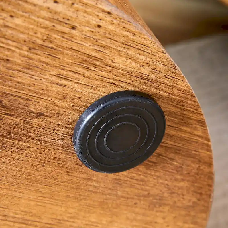 Tavolino da caffè rotondo moderno con base cilindrica decorata
