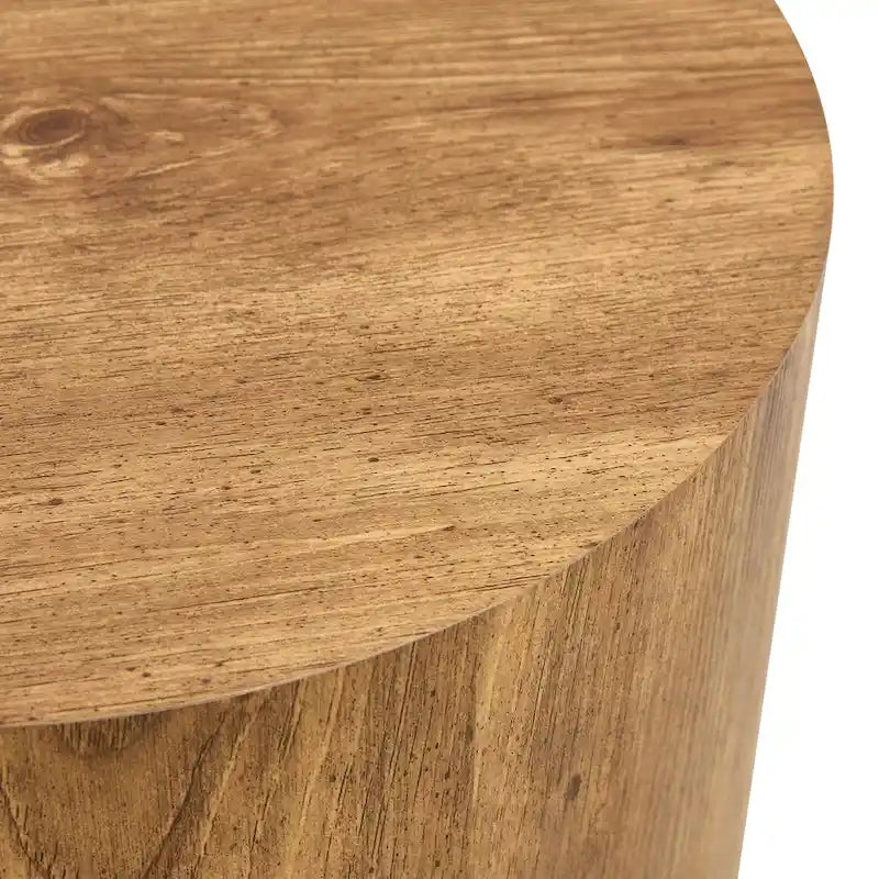Tavolino da caffè rotondo moderno con base cilindrica decorata