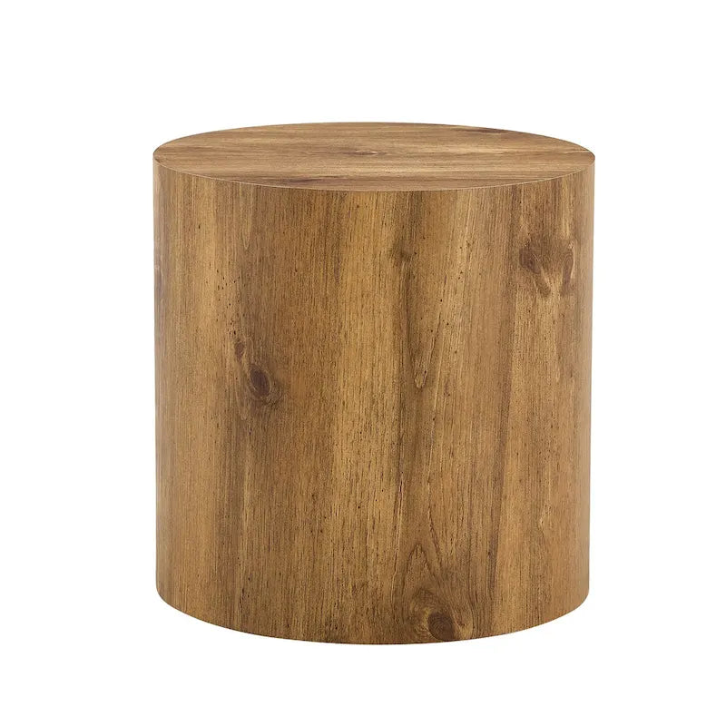 Tavolino da caffè rotondo moderno con base cilindrica decorata
