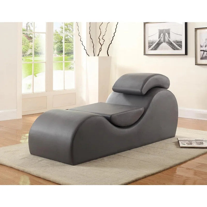 Chaiselongue aus Kunstleder mit abnehmbaren Kissen – für Yoga und Dehnübungen