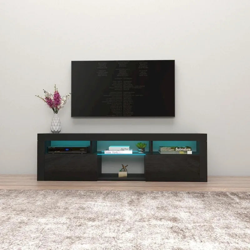 Mueble flotante de TV montado en la pared con luces LED de 16 colores - compatible con televisores de hasta 70"