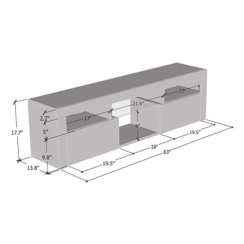 Mueble flotante de TV montado en la pared con luces LED de 16 colores - compatible con televisores de hasta 70"