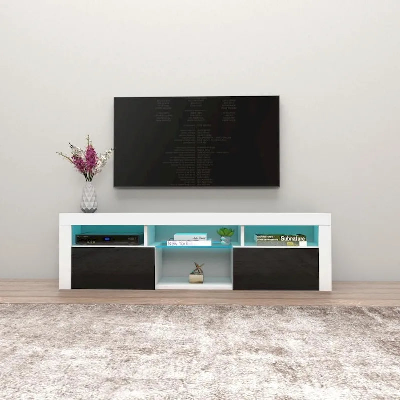 Mueble flotante de TV montado en la pared con luces LED de 16 colores - compatible con televisores de hasta 70"