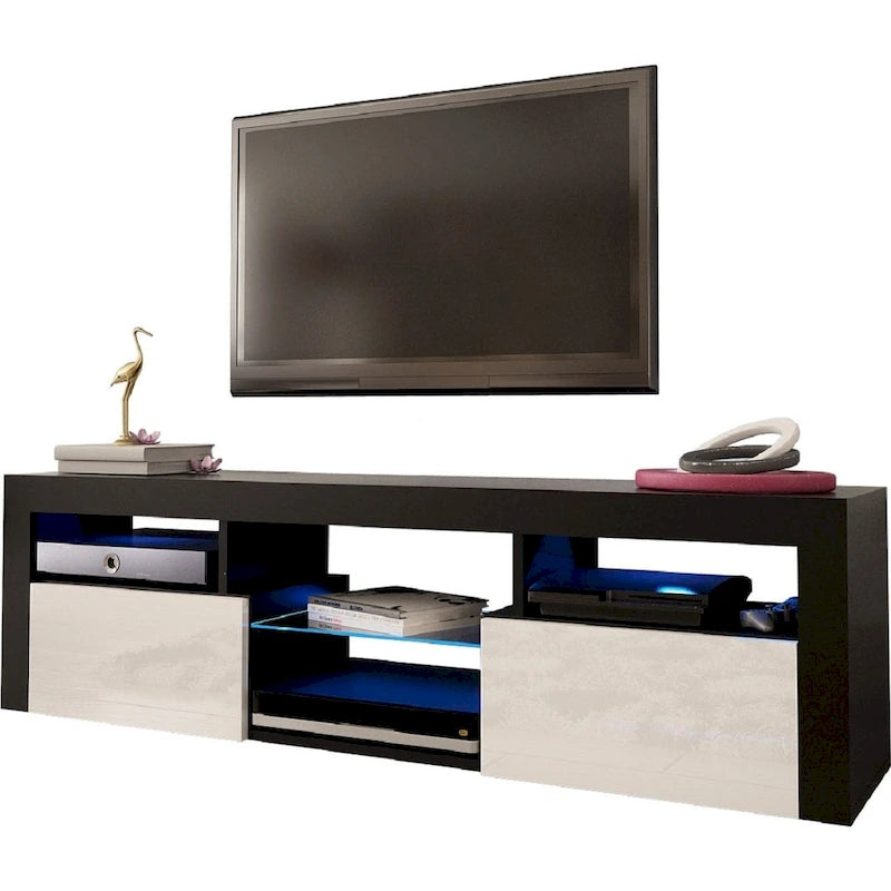 Mueble flotante de TV montado en la pared con luces LED de 16 colores - compatible con televisores de hasta 70"