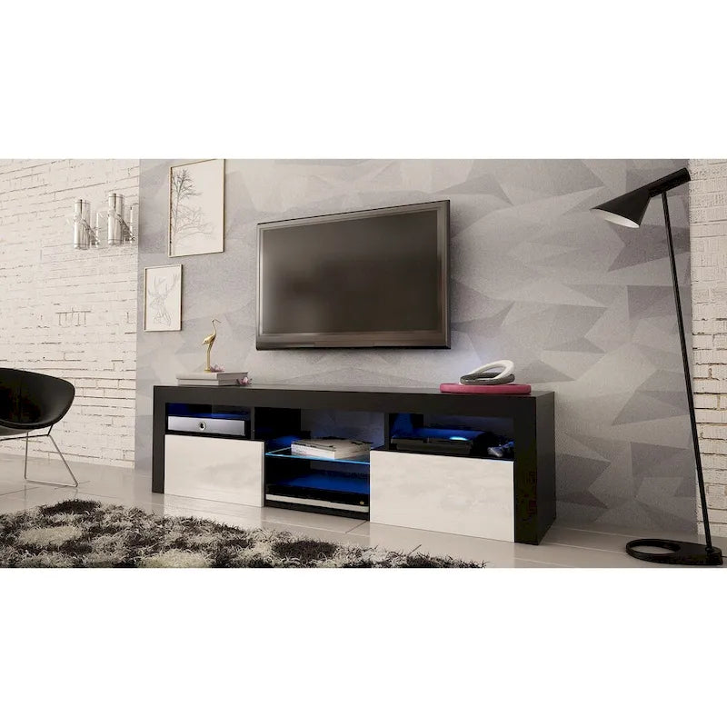 Mueble flotante de TV montado en la pared con luces LED de 16 colores - compatible con televisores de hasta 70"