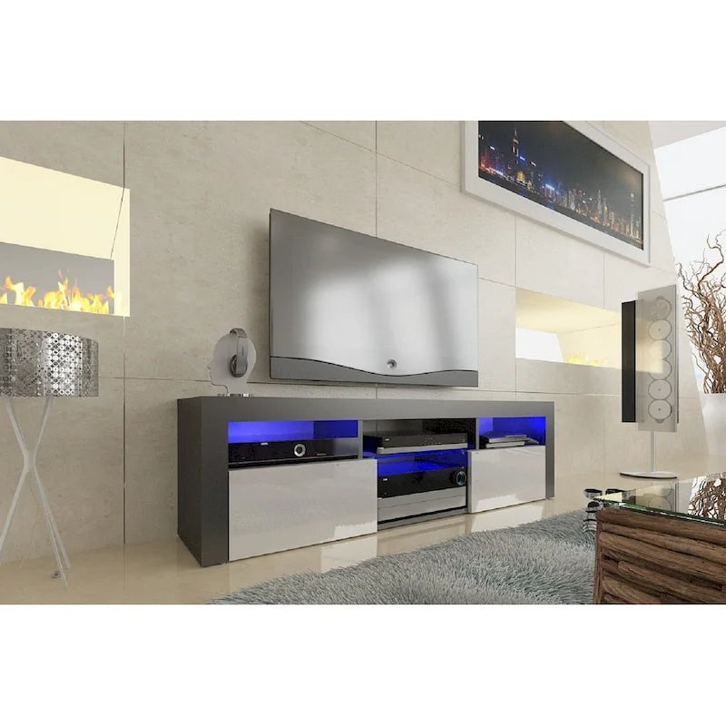 Mueble flotante de TV montado en la pared con luces LED de 16 colores - compatible con televisores de hasta 70"