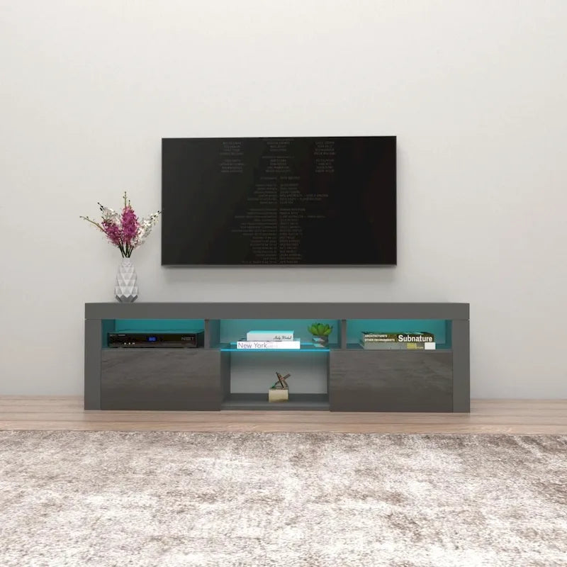 Mueble flotante de TV montado en la pared con luces LED de 16 colores - compatible con televisores de hasta 70"