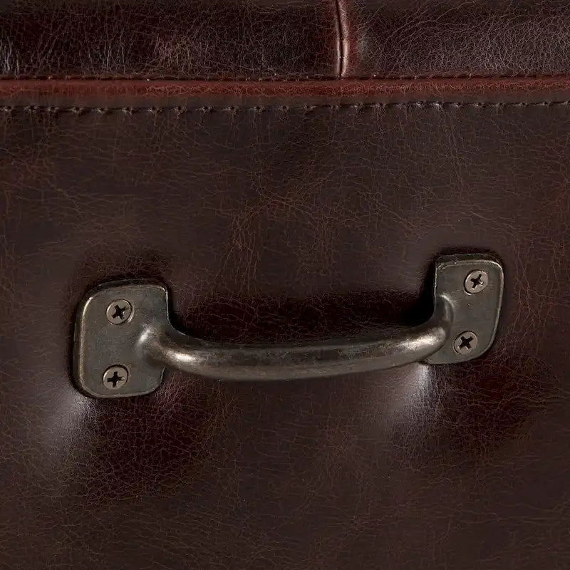 Banquette de 78 pouces en similicuir avec capitonnage en losanges et pieds en noyer