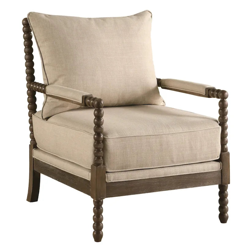 Poltrona decorativa imbottita in stile a fusi