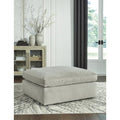 Pouf decorativo oversize in similpelle scamosciata con imbottitura in piuma e schiuma