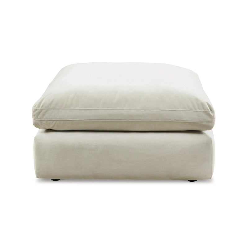 Pouf decorativo oversize in similpelle scamosciata con imbottitura in piuma e schiuma