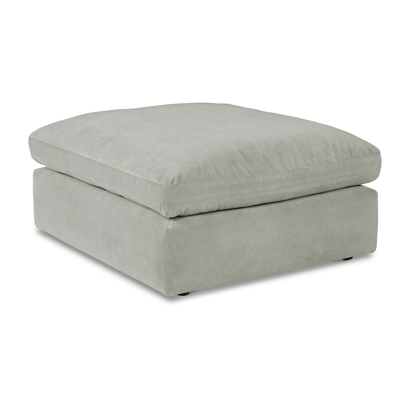 Pouf decorativo oversize in similpelle scamosciata con imbottitura in piuma e schiuma