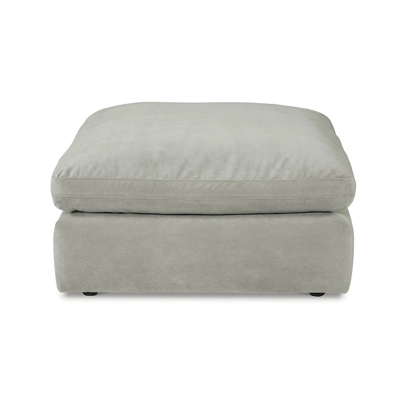 Pouf decorativo oversize in similpelle scamosciata con imbottitura in piuma e schiuma