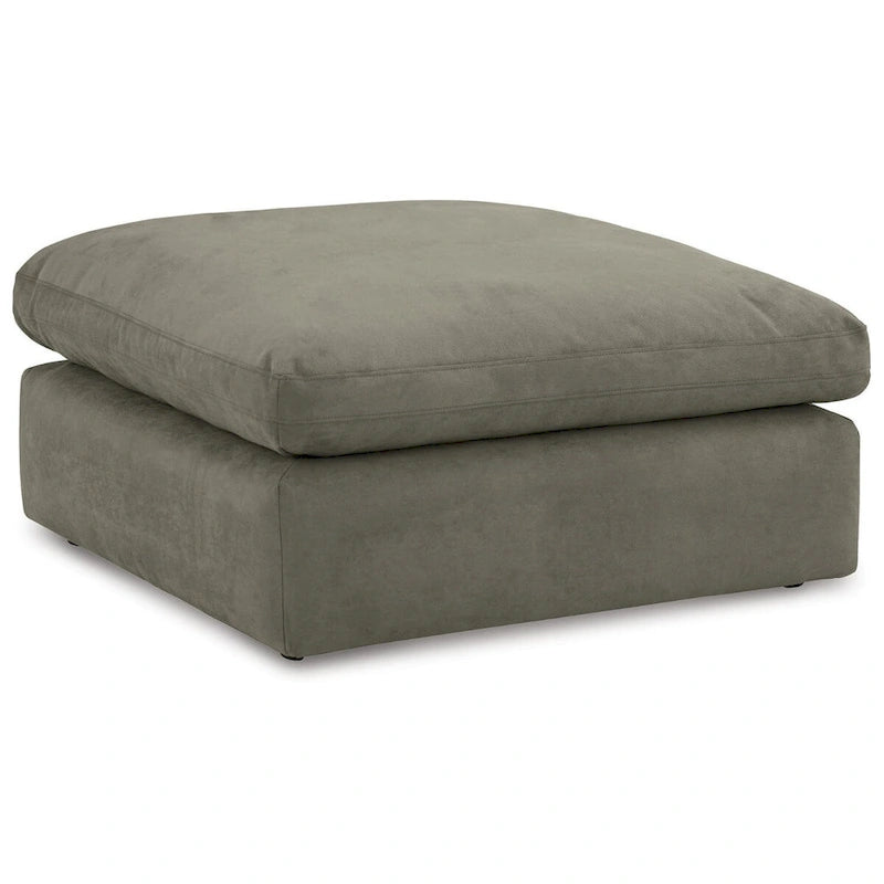 Pouf decorativo oversize in similpelle scamosciata con imbottitura in piuma e schiuma