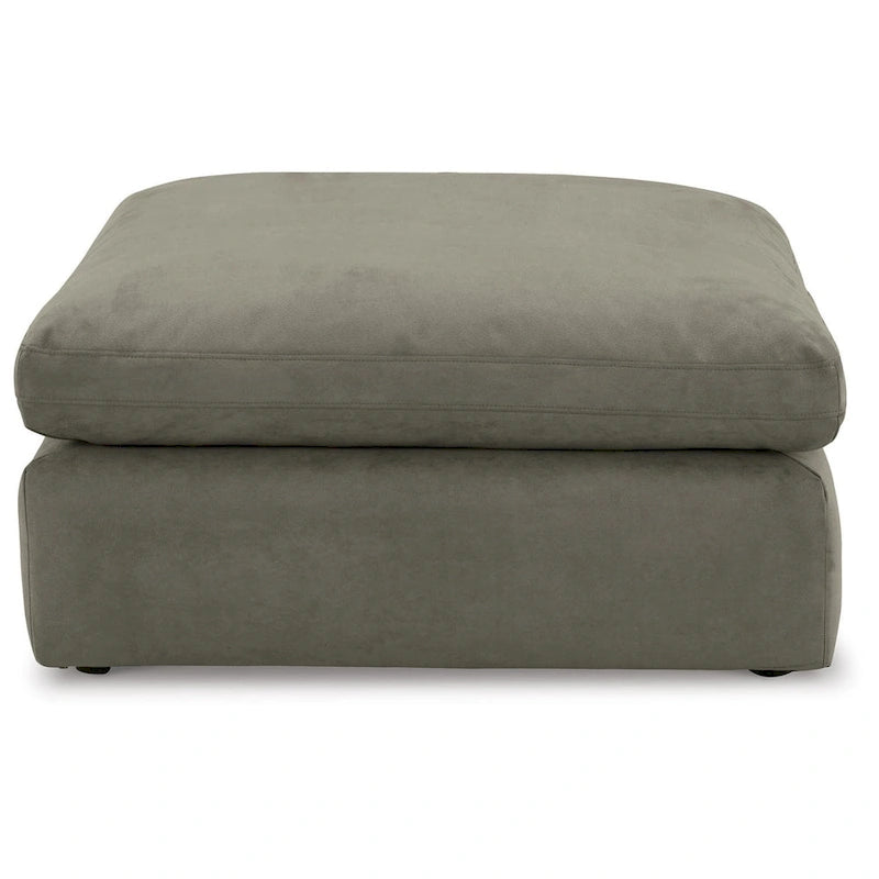 Pouf decorativo oversize in similpelle scamosciata con imbottitura in piuma e schiuma