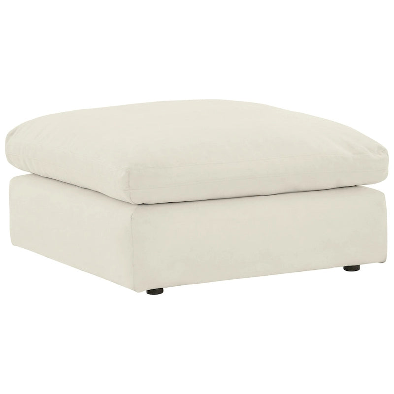 Pouf decorativo oversize in similpelle scamosciata con imbottitura in piuma e schiuma