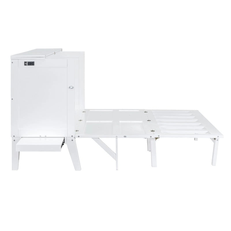 Mobile letto Murphy matrimoniale con scrivanie scorrevoli e porta USB integrata