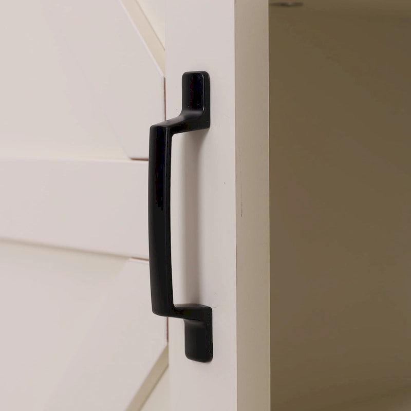Farmhouse Bathroom Floor Storage Cabinet with Sliding Barn Door