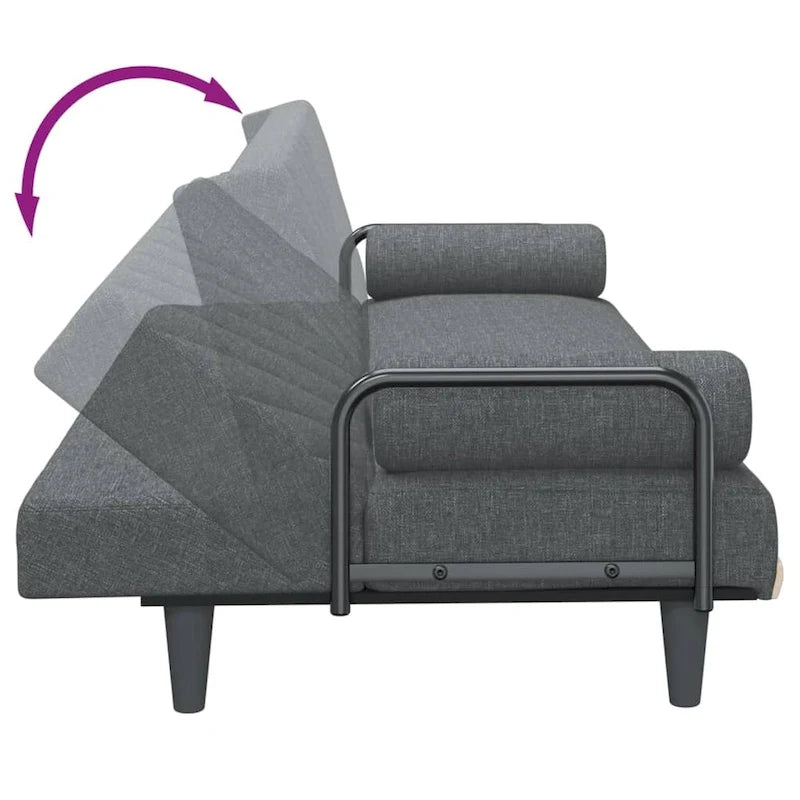 Fabric Sleeper Sofa with Adjustable Backrest & Armrests