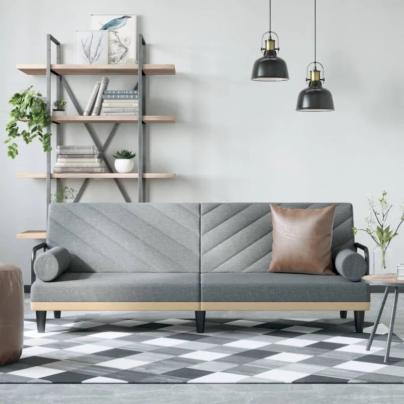 Fabric Sleeper Sofa with Adjustable Backrest & Armrests