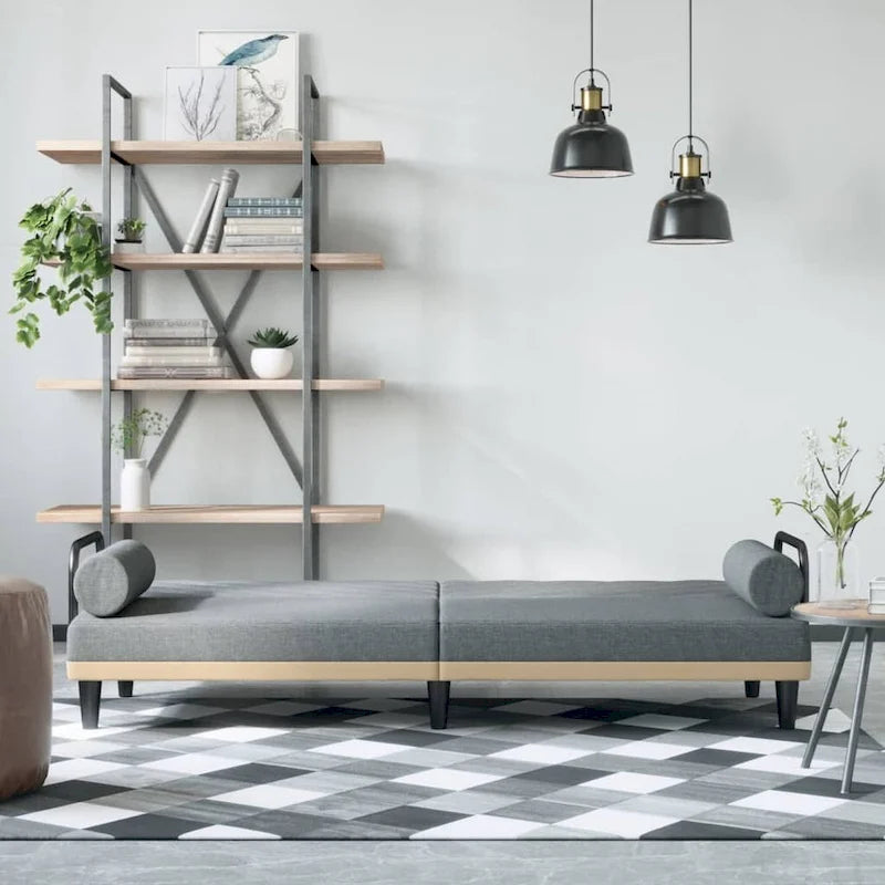 Fabric Sleeper Sofa with Adjustable Backrest & Armrests