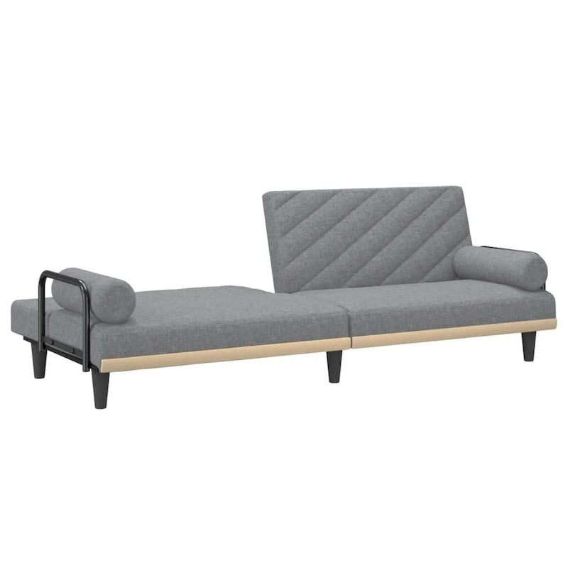 Fabric Sleeper Sofa with Adjustable Backrest & Armrests