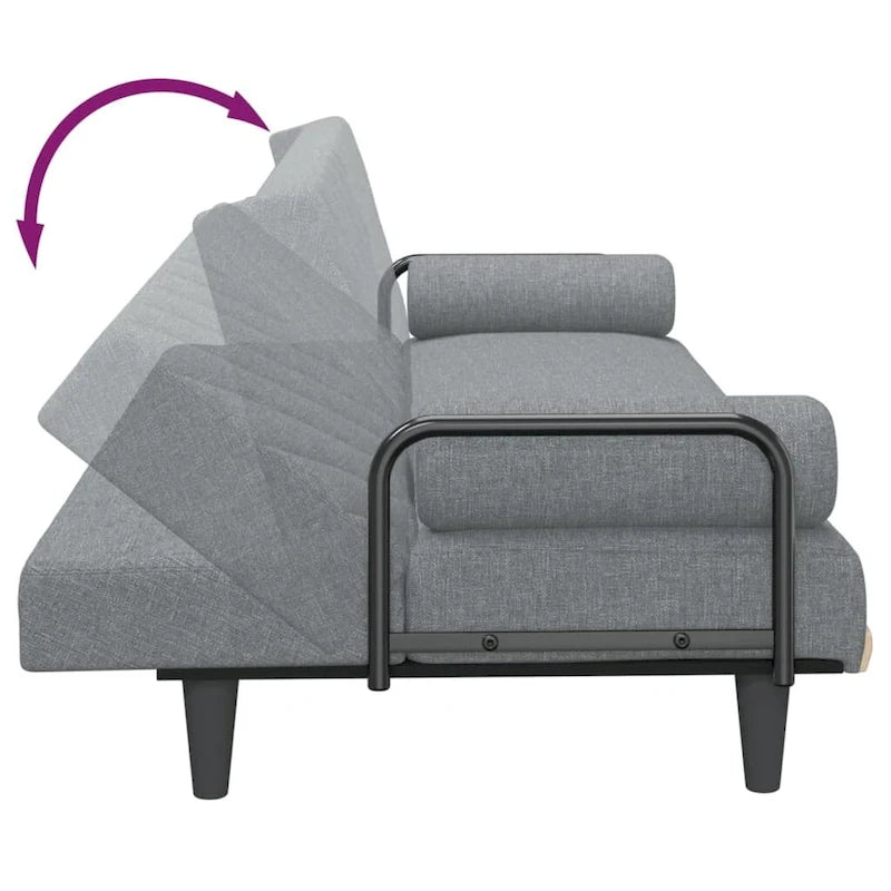 Fabric Sleeper Sofa with Adjustable Backrest & Armrests