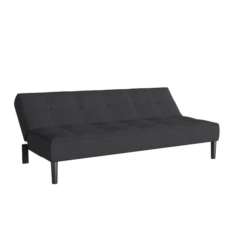 Sofá cama futón convertible con colchón de tela capitonado