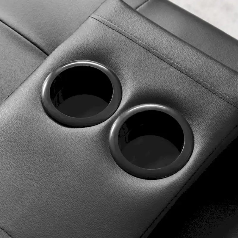 Divano letto futon trasformabile in pelle PU con braccioli rimovibili e portabicchieri