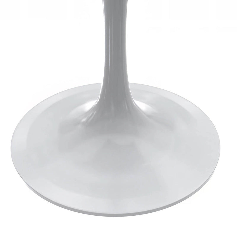 Square Dining Table with Resin Top & White Steel Base