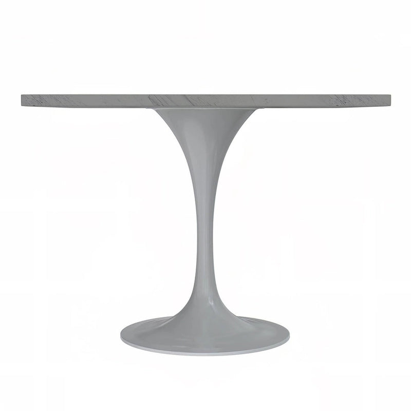 Square Dining Table with Resin Top & White Steel Base