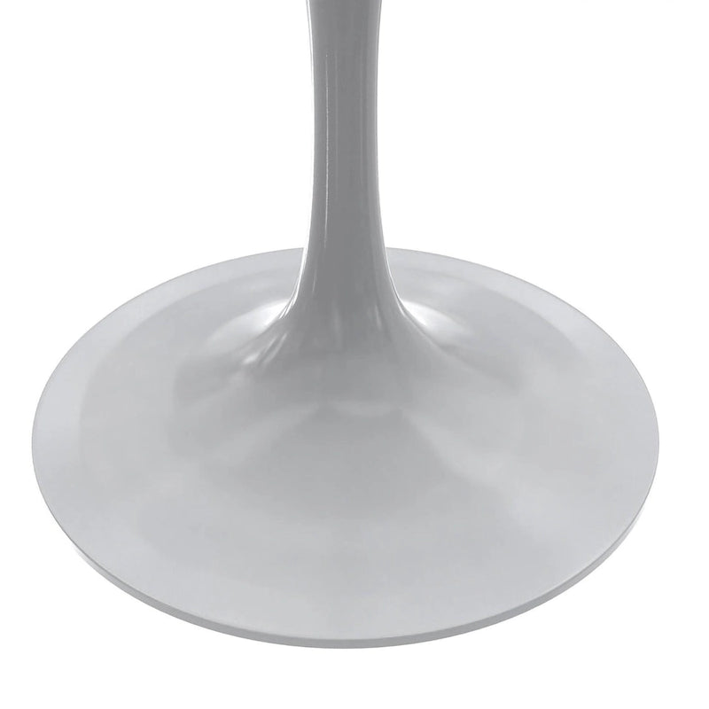 Square Dining Table with Resin Top & White Steel Base