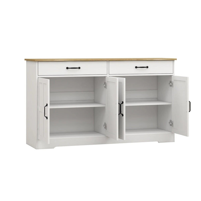 Farmhouse Buffet Sideboard Cabinet with 2 Drawers & 4 Doors