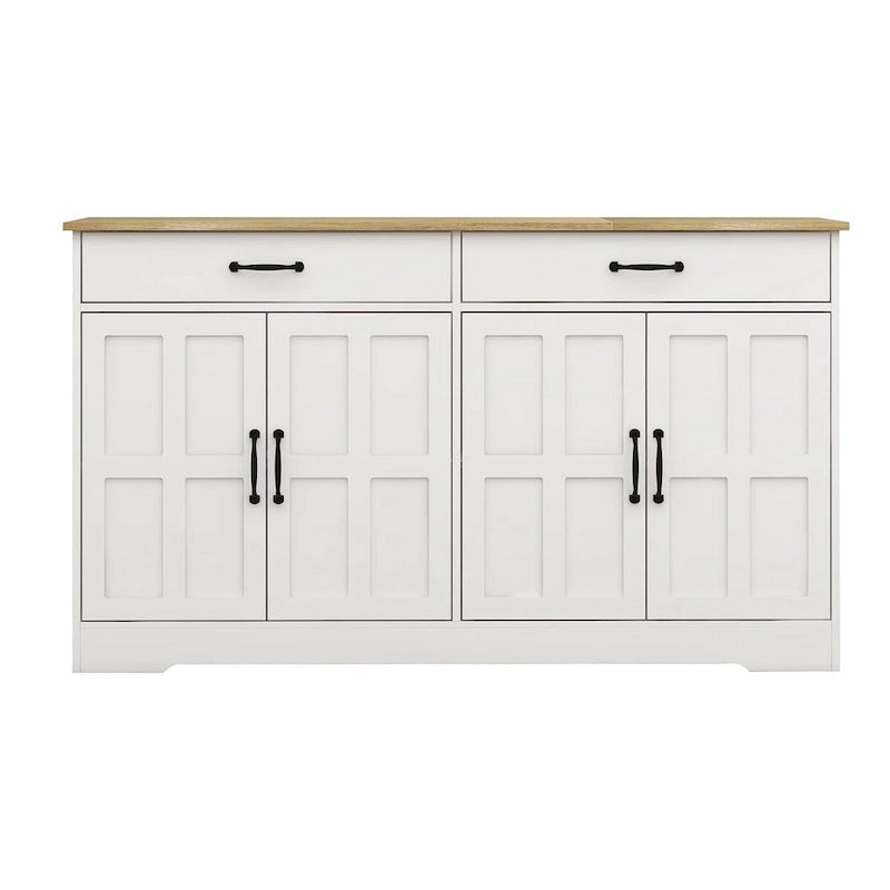 Farmhouse Buffet Sideboard Cabinet with 2 Drawers & 4 Doors