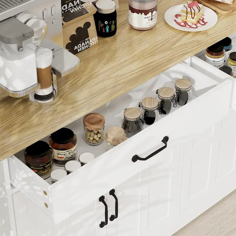Farmhouse Buffet Sideboard Cabinet with 2 Drawers & 4 Doors