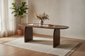 Oval Mango Wood Dining Table in Interior Scene