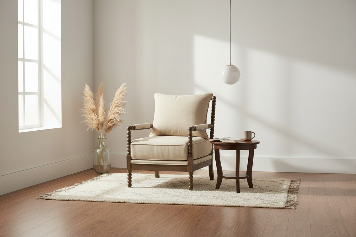 Wide angle spindle chair room